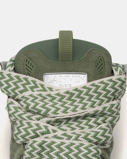 Lanvin Curb Leather with Marbled Sole Green / Silver Low Top Sneakers - 6