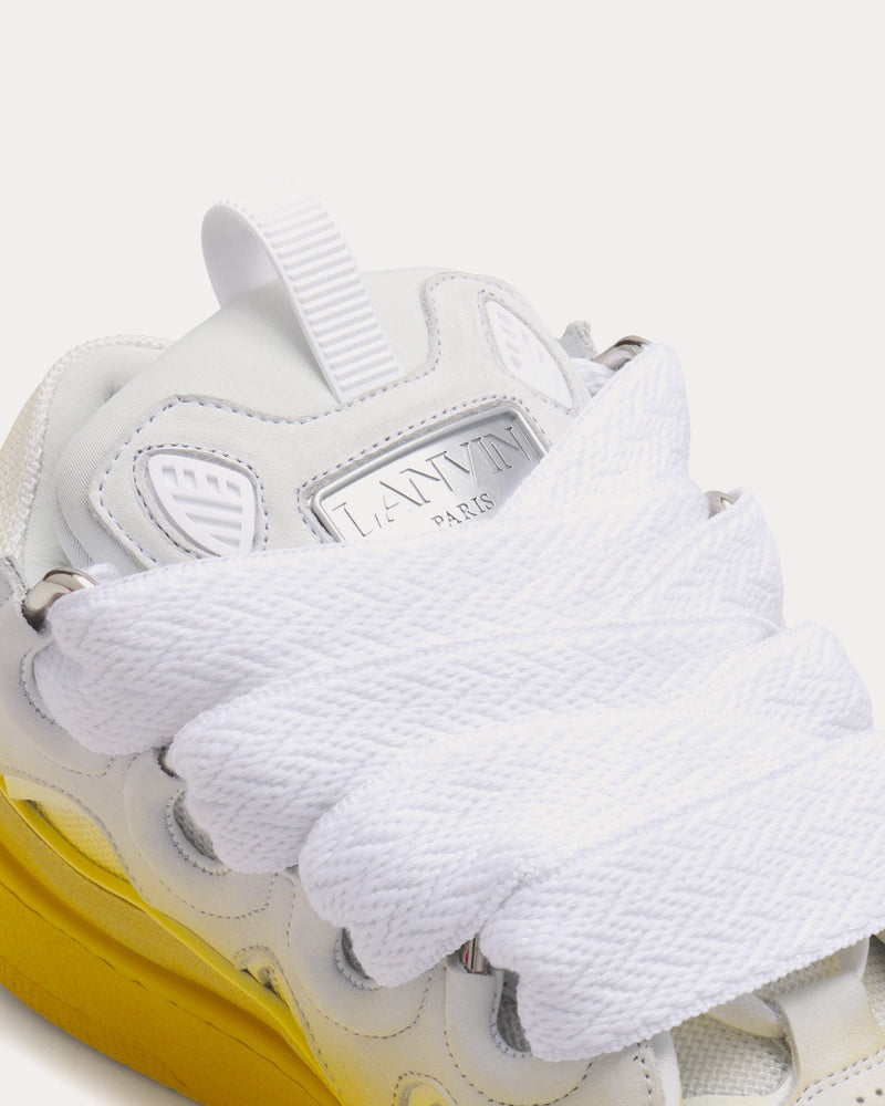 【関税込み】Lanvin イエロー Curb XL レザースニーカー Yellow Curb XL Leather Sneakers by Lanvin on Sale