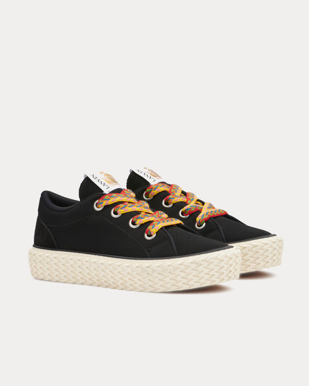 Lanvin Curbies Cotton Canvas Black Low Top Sneakers - 3