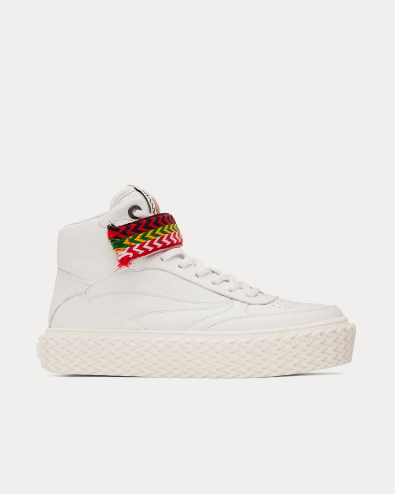 Lanvin Curbies Leather White High Top Sneakers - 1