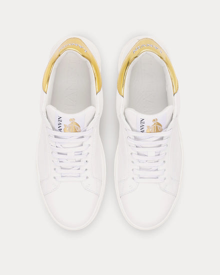 Lanvin DDB0 Leather White / Gold Low Top Sneakers - 2