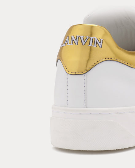 Lanvin DDB0 Leather White / Gold Low Top Sneakers - 5