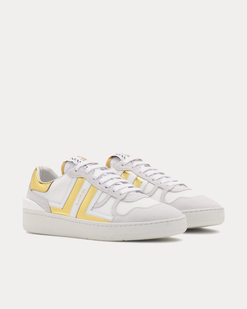 Lanvin Mesh Clay White / Gold Low Top Sneakers - 3