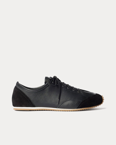 Lemaire Gummy Grips Mixed Leather Black Low Top Sneakers - 1