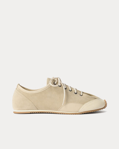 Lemaire Gummy Grips Mixed Leather Kraft Beige Low Top Sneakers
