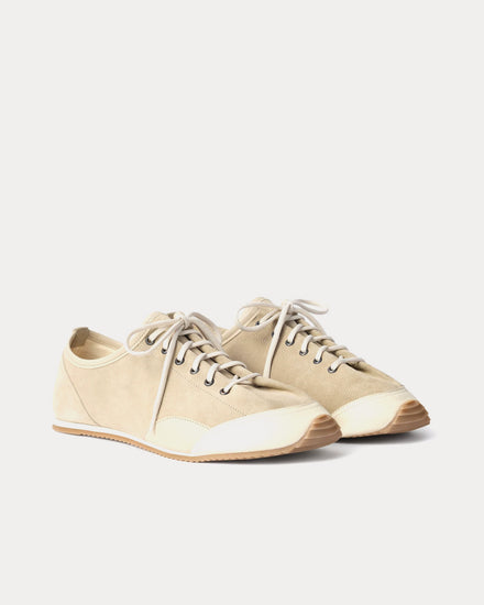 Lemaire Gummy Grips Mixed Leather Kraft Beige Low Top Sneakers - 3