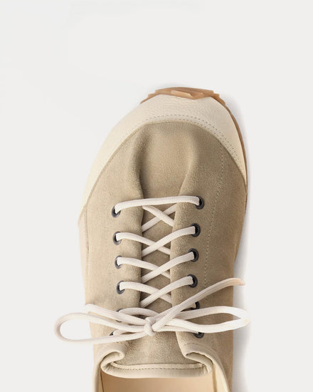Lemaire Gummy Grips Mixed Leather Kraft Beige Low Top Sneakers - 5