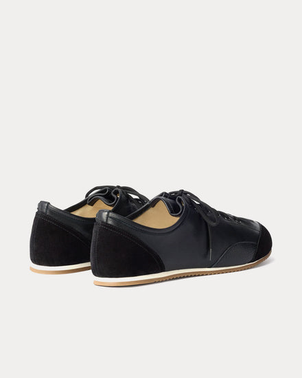 Lemaire Gummy Grips Mixed Leather Black Low Top Sneakers - 4