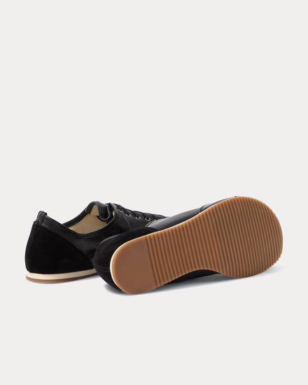 Lemaire Gummy Grips Mixed Leather Black Low Top Sneakers - 5
