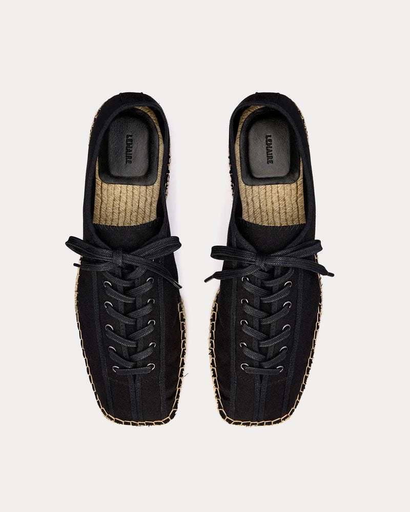 Lemaire Linoleum Laced Espadrilles Black Low Top Sneakers - 2