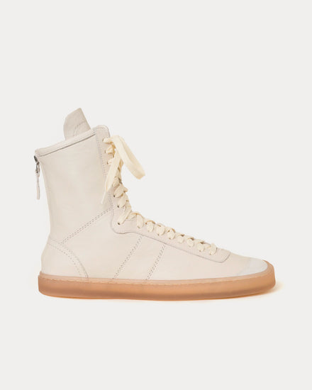 Lemaire Linoleum Boxing Clay White High Top Sneakers - 1