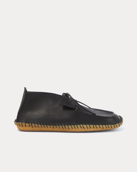 Lemaire Desert Moccasins Leather Black Boots - 1