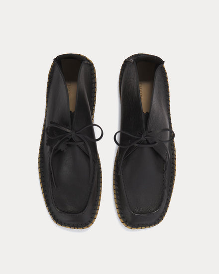 Lemaire Desert Moccasins Leather Black Boots - 2