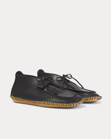 Lemaire Desert Moccasins Leather Black Boots - 3