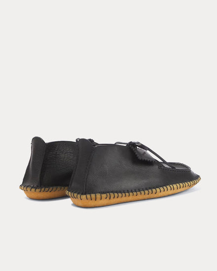 Lemaire Desert Moccasins Leather Black Boots - 4