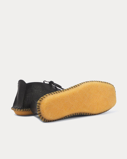 Lemaire Desert Moccasins Leather Black Boots - 5