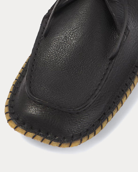 Lemaire Desert Moccasins Leather Black Boots - 6