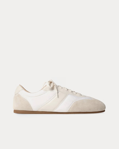 Lemaire Soft Runner Suede & Nylon White Low Top Sneakers