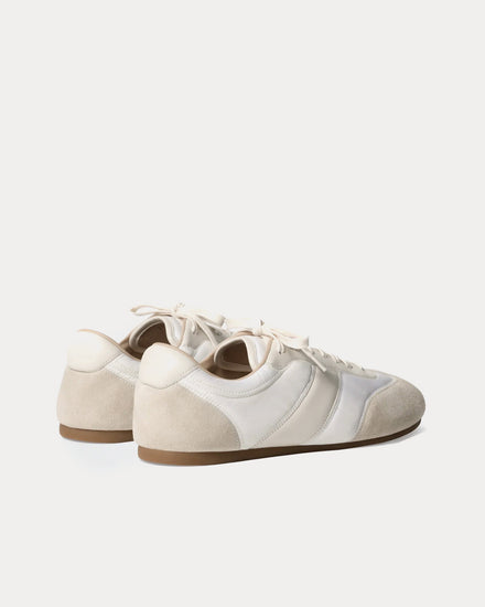 Lemaire Soft Runner Suede & Nylon White Low Top Sneakers - 4