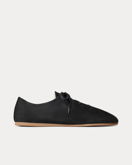Lemaire Souris Cotton Canvas Black Low Top Sneakers - 1