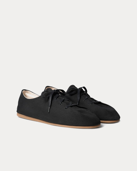 Lemaire Souris Cotton Canvas Black Low Top Sneakers - 3