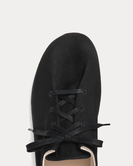 Lemaire Souris Cotton Canvas Black Low Top Sneakers - 5