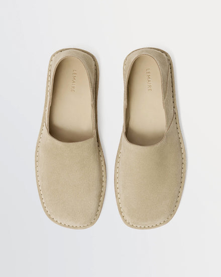Lemaire Square Suede Kraft Beige Loafers - 2