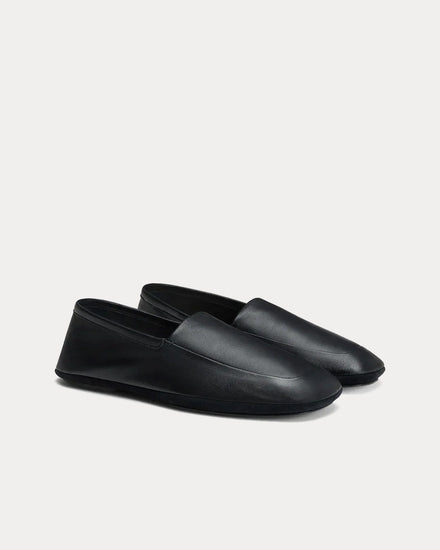 Lemaire Indoor Shiny Nappa Leather Black Slippers - 4
