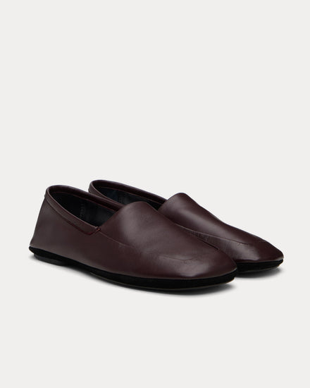 Lemaire Indoor Shiny Nappa Leather Dark Eggplant Slippers - 2