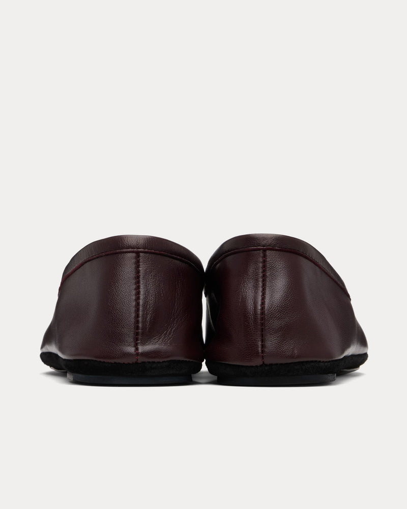 Lemaire Indoor Shiny Nappa Leather Dark Eggplant Slippers - 3
