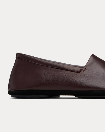 Lemaire Indoor Shiny Nappa Leather Dark Eggplant Slippers - 4
