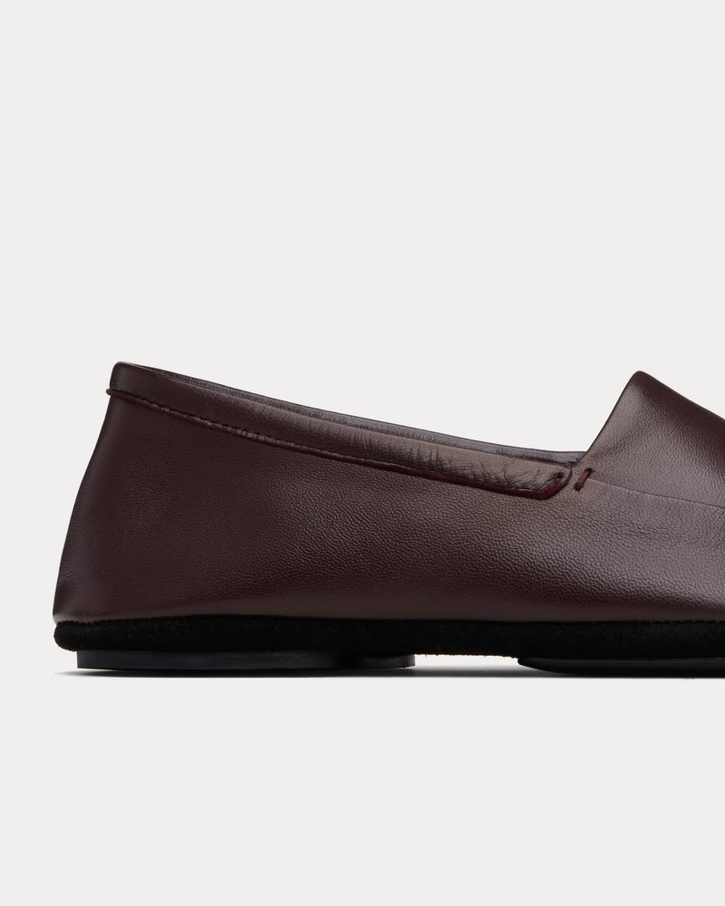 Lemaire Indoor Shiny Nappa Leather Dark Eggplant Slippers - 4