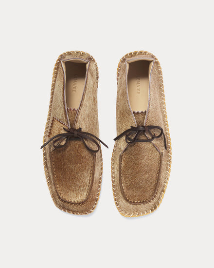 Lemaire Desert Moccasins Calf-Hair Beige Boots - 2
