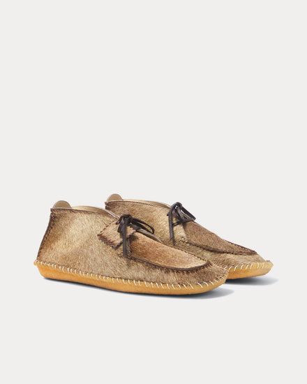 Lemaire Desert Moccasins Calf-Hair Beige Boots - 3