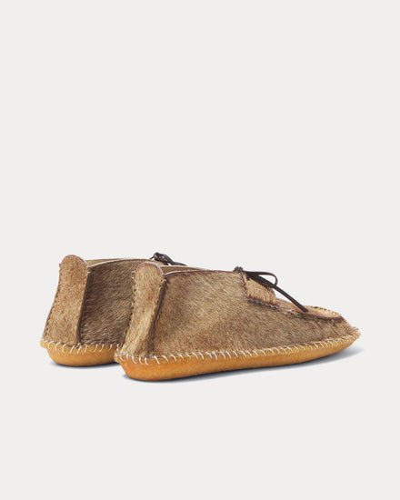 Lemaire Desert Moccasins Calf-Hair Beige Boots - 4