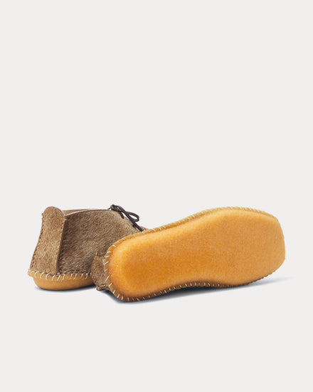 Lemaire Desert Moccasins Calf-Hair Beige Boots - 5
