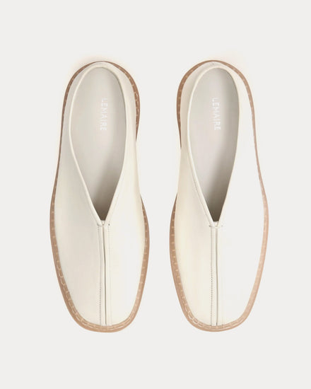 Lemaire Piped Soft Leather Clay White Slip On Sneakers - 2
