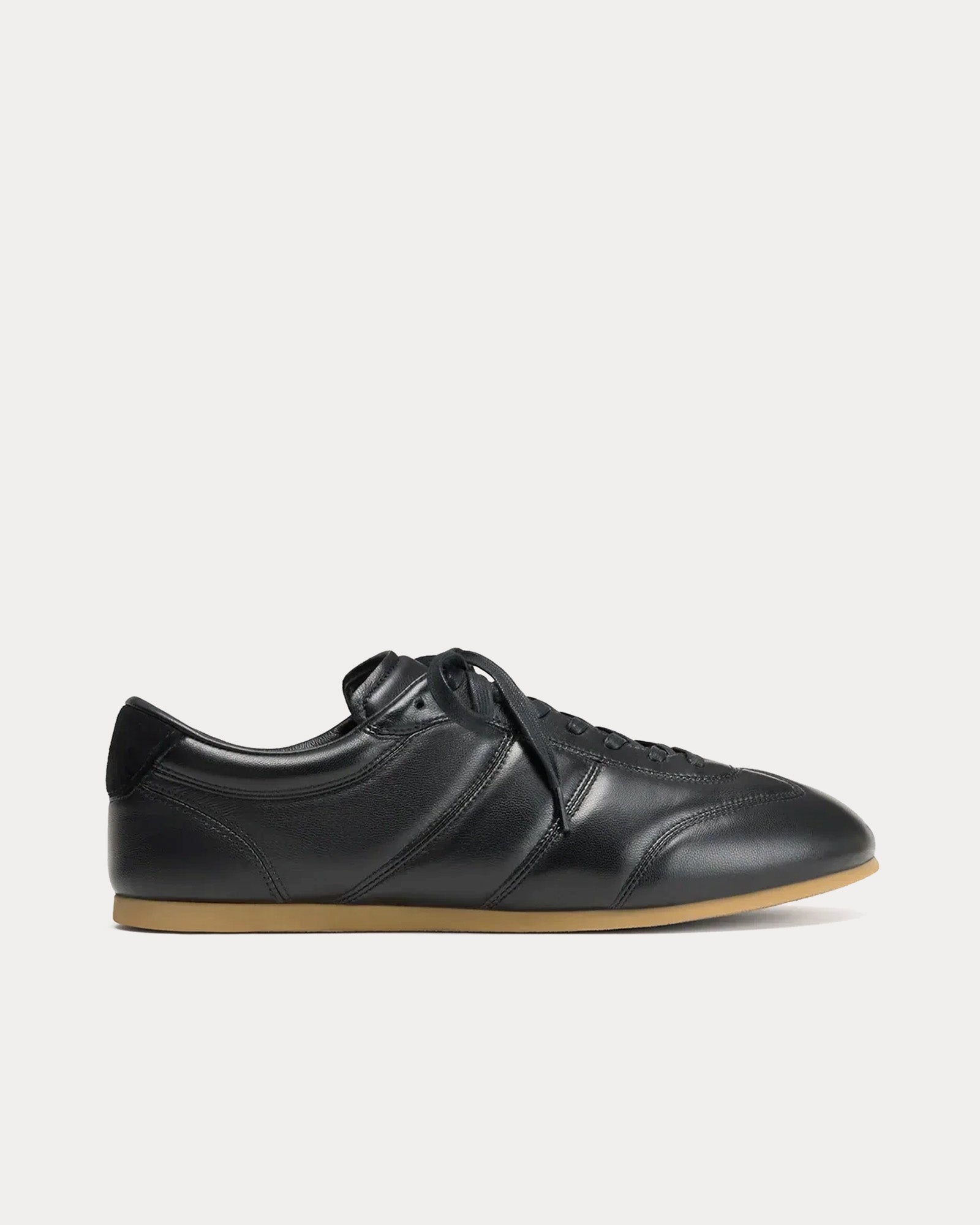 Lemaire Women's Soft Runner Shiny Nappa Lamb Black Low Top Sneakers