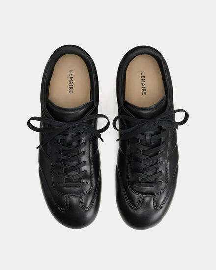 Lemaire Soft Runner Shiny Nappa Lamb Black Low Top Sneakers - 2