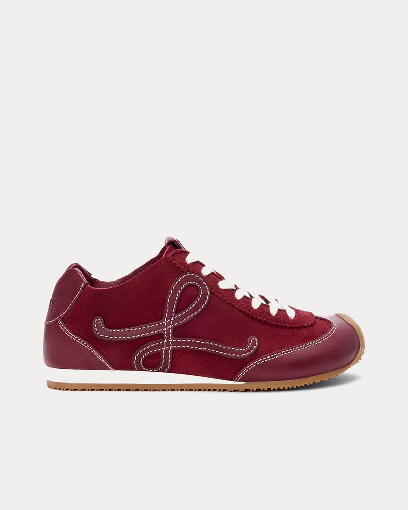 Loewe Ballet Runner 2.0 Unlined Burgundy Low Top Sneakers - 1