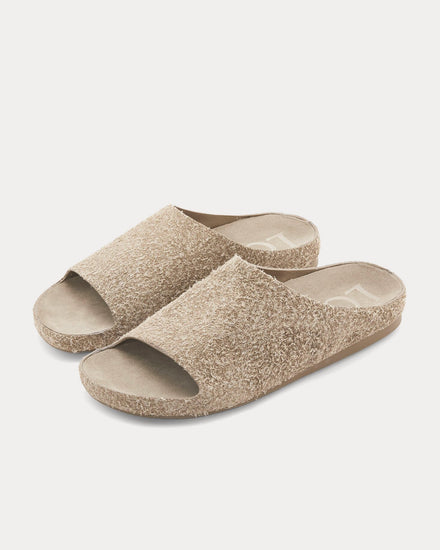 Loewe Lago Brushed Suede Khaki Green Sandals - 2