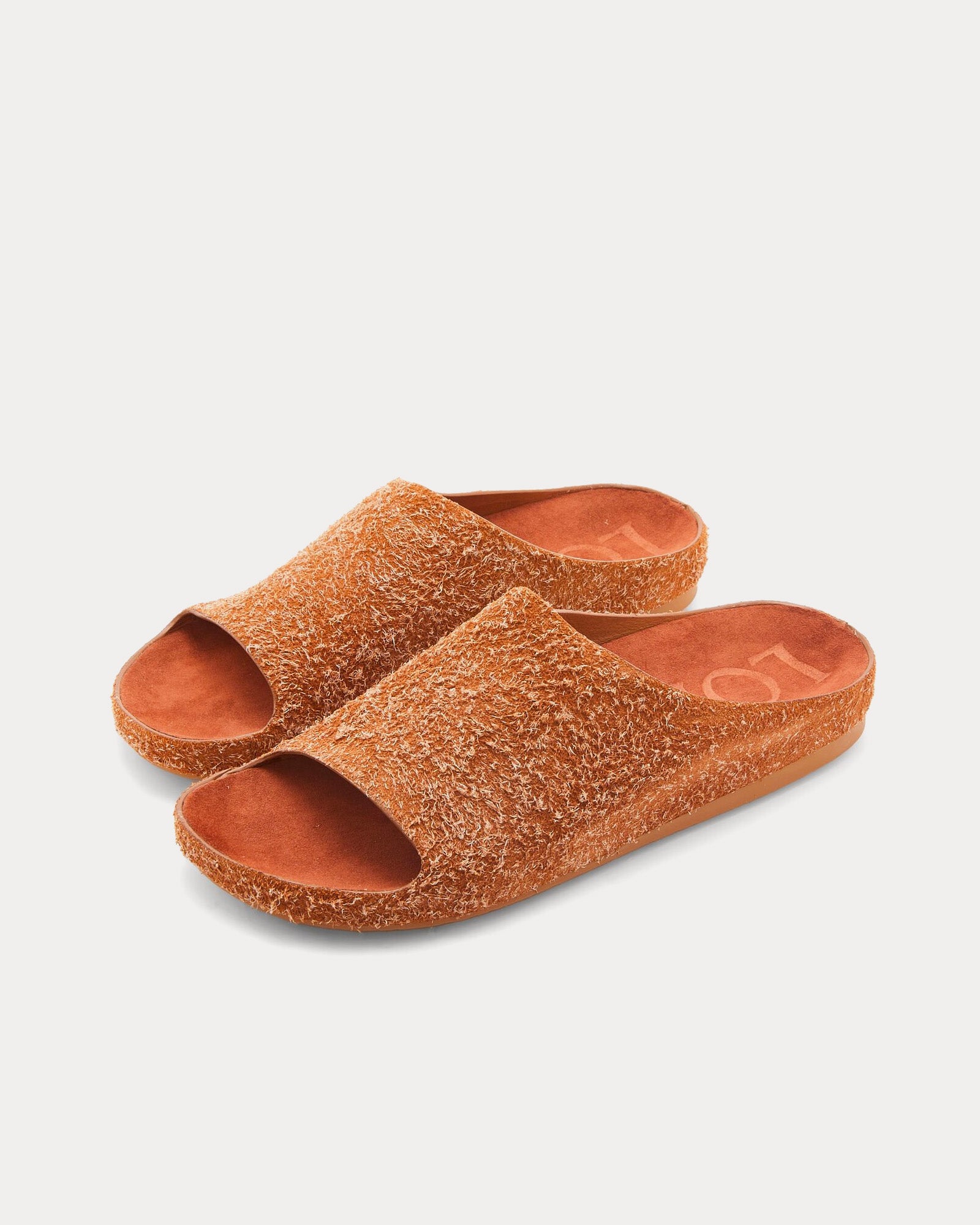 Loewe - Lago Brushed Suede Tan Sandals