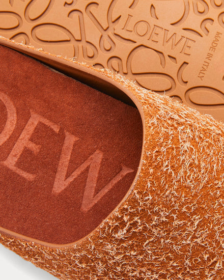 Loewe Lago Brushed Suede Tan Sandals - 3