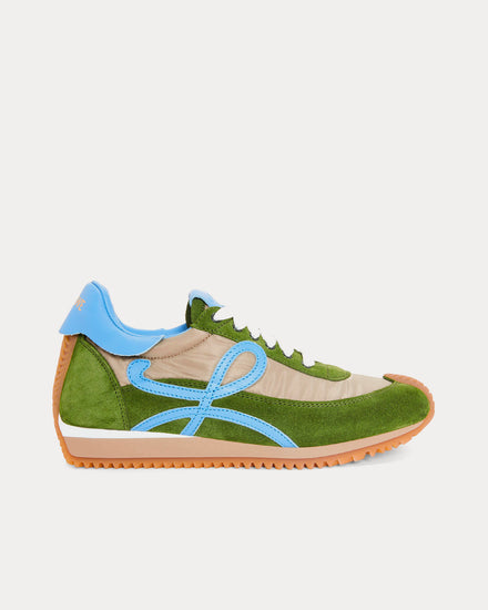 Loewe Flow Runner Nylon & Suede Linen / Light Denim Low Top Sneakers - 1