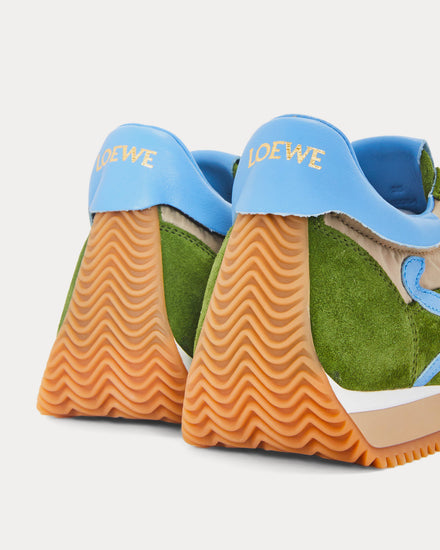 Loewe Flow Runner Nylon & Suede Linen / Light Denim Low Top Sneakers - 3