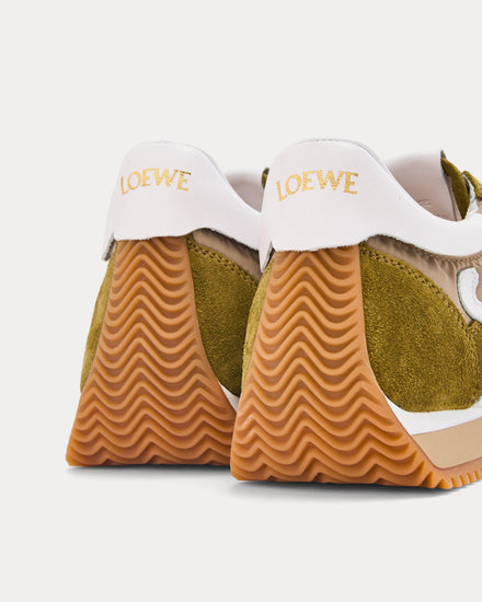 Loewe Flow Runner Nylon & Suede Linen / White Low Top Sneakers - 3