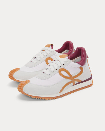 Loewe Flow Runner Nylon & Suede White / Raspberry Low Top Sneakers - 2