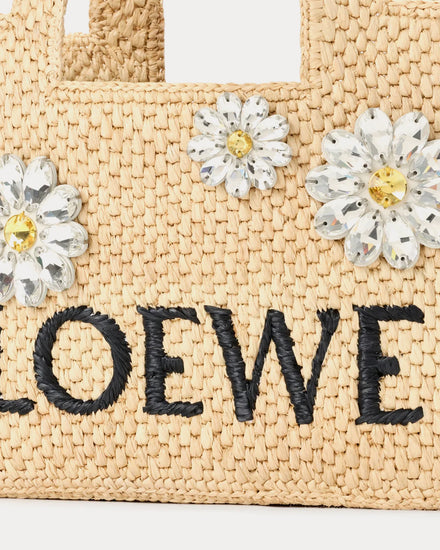 Loewe x Paula's Ibiza Mini LOEWE Font Raffia 'Daisy Gem' Tote Bag - 3