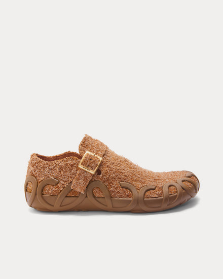 Loewe Rise Loafer Brushed Suede Tan Slip Ons - 1