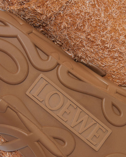 Loewe Rise Loafer Brushed Suede Tan Slip Ons - 3